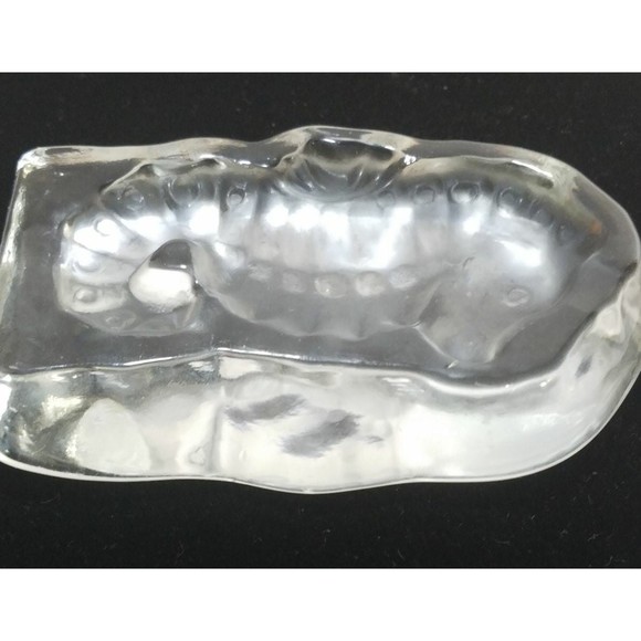 VTG Sea Horse Paper Weight Frosted Glass Sculpture Aquamarine Sealife Art Glass - Picture 6 of 6